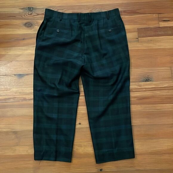 Lauren Ralph Lauren Green Tartan Plaid Trouser Pants Womens Size 36x24 Hemmed - Picture 4 of 12